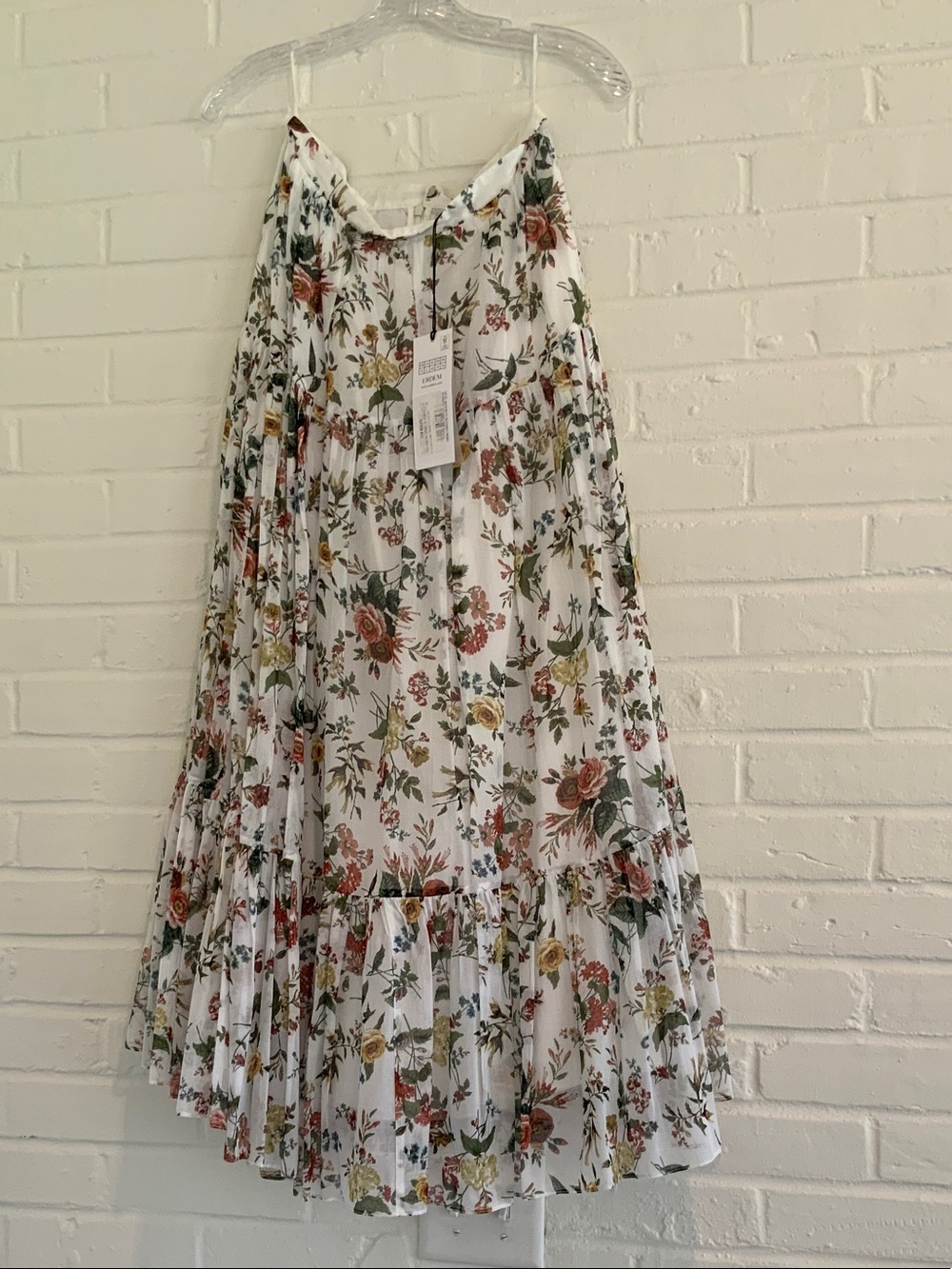 ERDEM White Floral Midi Skirt vacation collection Olympia skirt